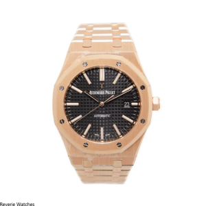 Audemars Piguet Royal Rose Gold Black Dial Replica - 10