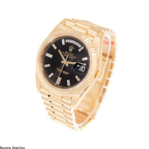 Rolex Day-Date Yellow Gold Black Dial Replica - 11