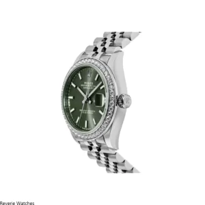 Rolex Datejust 31 Oystersteel White Gold Green Dial Replica - 20