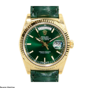 Rolex Day-Date 36 Yellow Gold Green Replica - 13