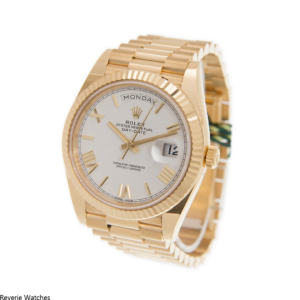 Rolex Day-Date 40 Yellow Gold White Dial Replica - 14