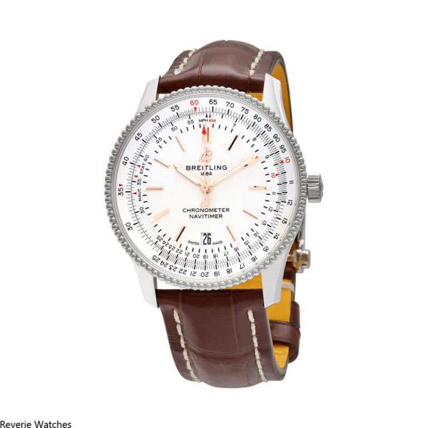 Breitling Navitimer White Dial Leather Replica - 13